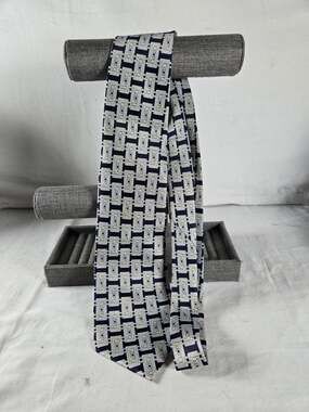 Richel Neck Tie Men's Blue Black Brown Striped 100% Silk Handmade Classic Preppy